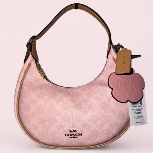 Coach Handbags - Coach Pink Powder Emily Shoulder Bag Crossbody With Charms - NEW IN HAND
